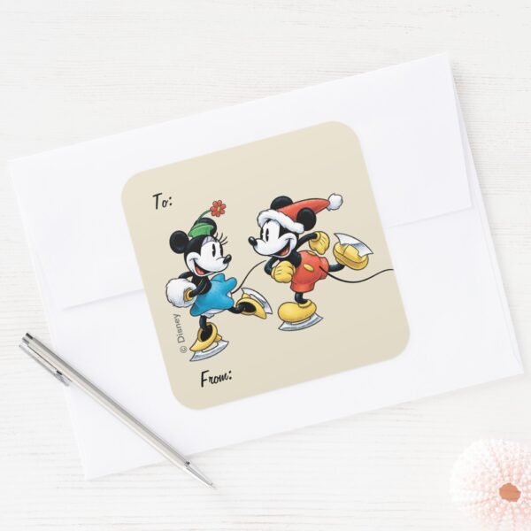 Vintage_Disney___Mickey_&_Minnie_Ice_Skating_Square_Sticker_3 Vintage Disney Mickey Minnie Ice Skating Square Sticker