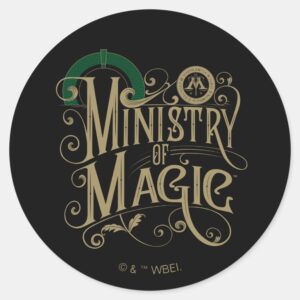 Vintage MINISTRY OF MAGIC™ Graphic Classic Round Sticker