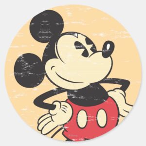 Vintage Mickey Classic Round Sticker