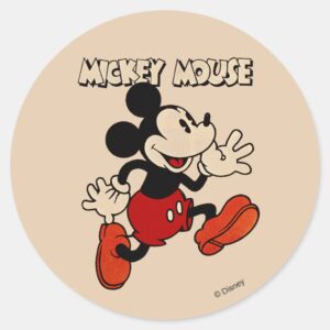 Vintage Mickey Mouse Classic Round Sticker
