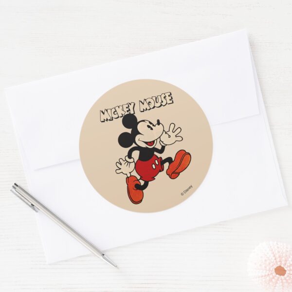 Vintage_Mickey_Mouse_Classic_Round_Sticker_3 Vintage Mickey Mouse Classic Round Sticker