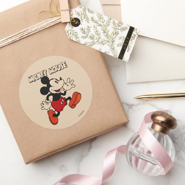 Vintage_Mickey_Mouse_Classic_Round_Sticker_5 Vintage Mickey Mouse Classic Round Sticker