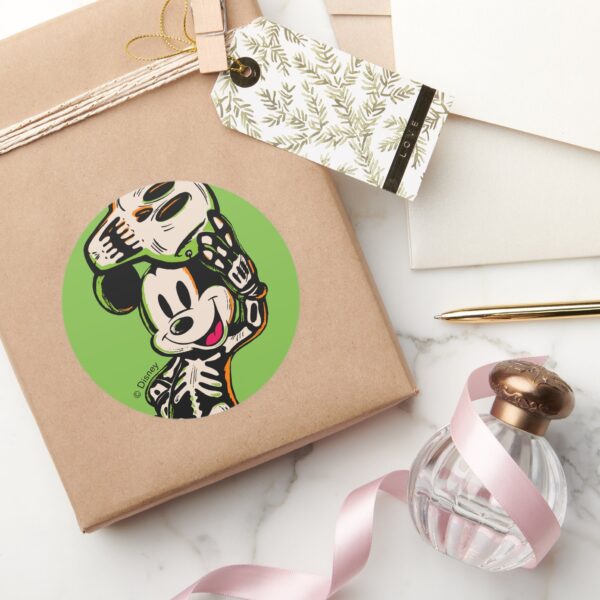 Vintage_Mickey_Mouse_Skeleton_Costume_Classic_Round_Sticker_5 Vintage Mickey Mouse Skeleton Costume Classic Round Sticker