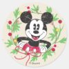 Vintage_Mickey_Mouse___Christmas_Wreath_Classic_Round_Sticker_1 Vintage Mickey Mouse Christmas Wreath Classic Round Sticker