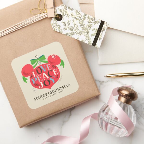 Vintage_Mickey_Mouse___Love,_Peace_&_Joy_-_Custom_Square_Sticker_5 Vintage Mickey Mouse Love Peace Joy Custom Square Sticker