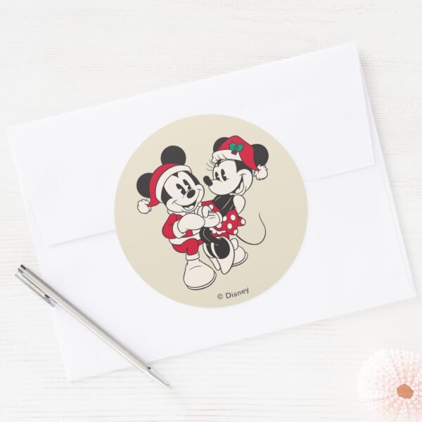 Vintage_Mickey_&_Minnie___Warm_&_Cozy_Classic_Round_Sticker_3 Vintage Mickey Minnie Warm Cozy Classic Round Sticker
