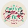 Vintage_Mickey_&_Minnie___Winter_Fun_Classic_Round_Sticker_1 Vintage Mickey Minnie Winter Fun Classic Round Sticker