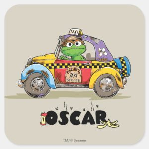 Vintage Oscars Taxi Service Square Sticker