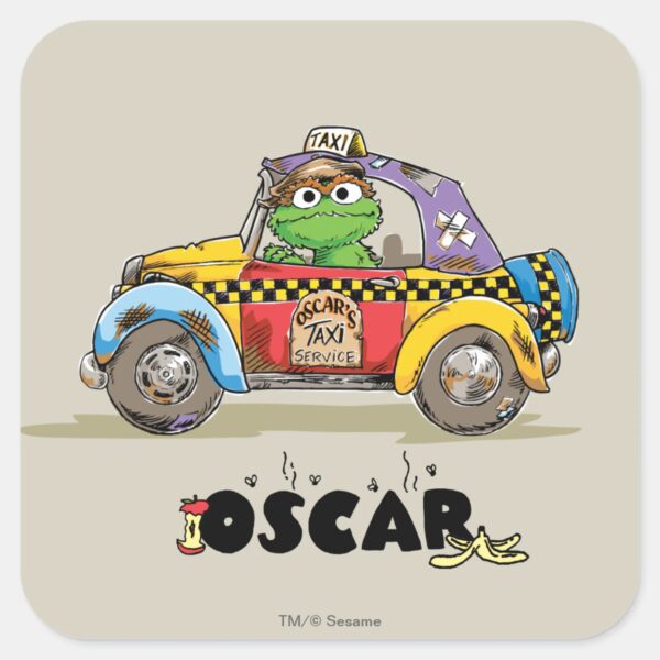 Vintage_Oscar's_Taxi_Service_Square_Sticker_1 Vintage Oscars Taxi Service Square Sticker