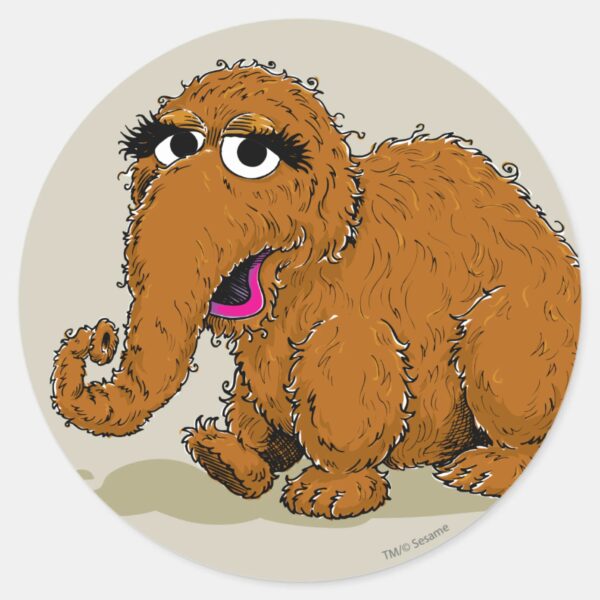 Vintage_Snuffleupagus_Classic_Round_Sticker_1 Vintage Snuffleupagus Classic Round Sticker