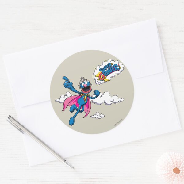 Vintage_Super_Grover_Classic_Round_Sticker_3 Vintage Super Grover Classic Round Sticker