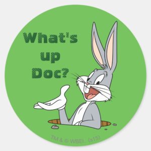 WHATS UP DOC ™ BUGS BUNNY™ Rabbit Hole Classic Round Sticker