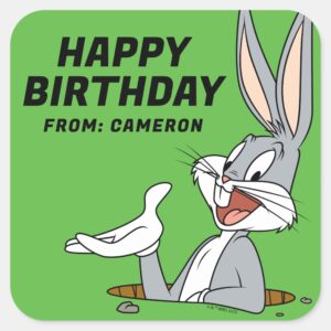 WHATS UP DOC ™ BUGS BUNNY™ Happy Birthday Square Sticker