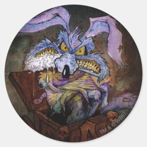 WILE E. COYOTE™ A Loony In The Box Classic Round Sticker
