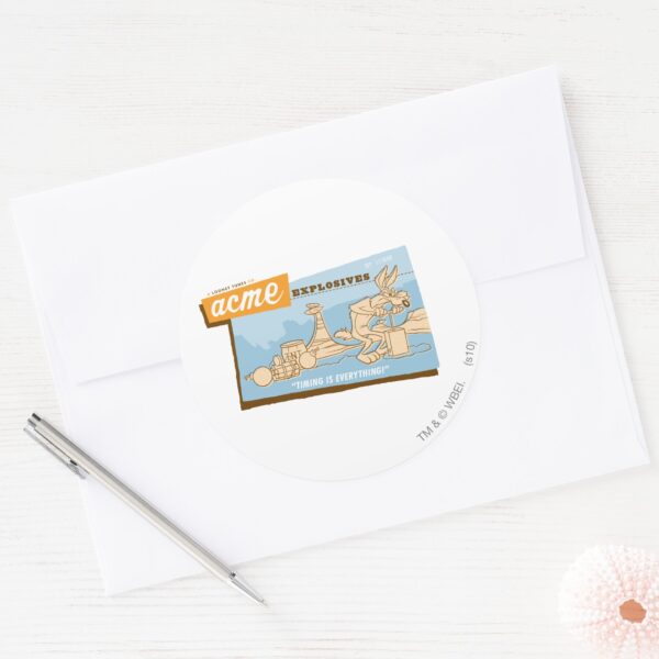 WILE_E._COYOTE™_Acme_Explosives_2_Classic_Round_Sticker_3 WILE E. COYOTE™ Acme Explosives 2 Classic Round Sticker