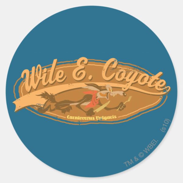 WILE_E._COYOTE™_Carnivorous_Vulgaris_Classic_Round_Sticker_1 WILE E. COYOTE™ Carnivorous Vulgaris Classic Round Sticker
