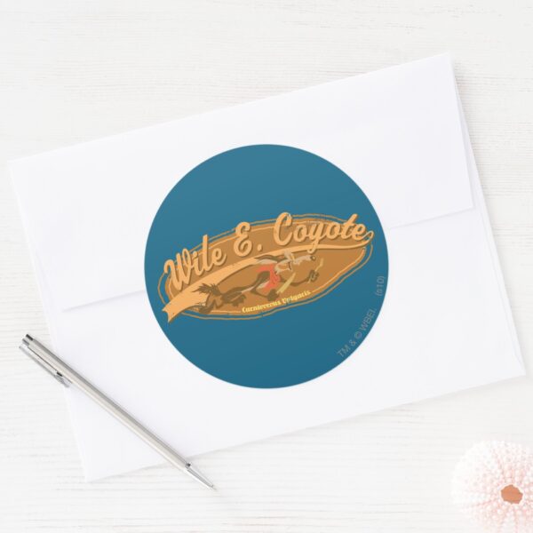 WILE_E._COYOTE™_Carnivorous_Vulgaris_Classic_Round_Sticker_3 WILE E. COYOTE™ Carnivorous Vulgaris Classic Round Sticker