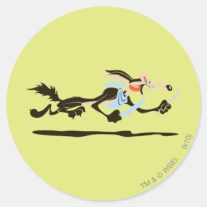 WILE E. COYOTE™ Chasing Dinner Classic Round Sticker