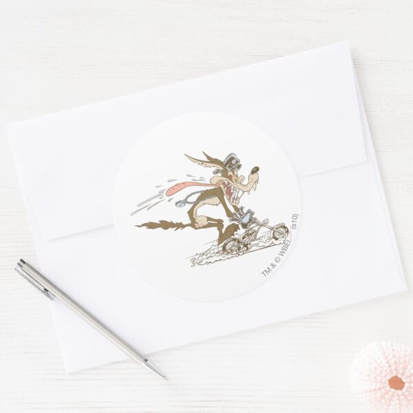 WILE_E._COYOTE™_Cycle_Racer_Classic_Round_Sticker_3 WILE E. COYOTE™ Cycle Racer Classic Round Sticker