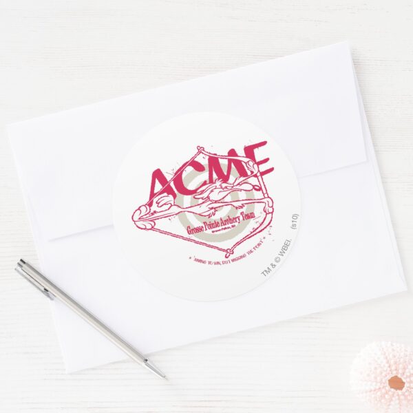 WILE_E._COYOTE™_Grosse_Pointe_Archery_Team_Classic_Round_Sticker_3 WILE E. COYOTE™ Grosse Pointe Archery Team Classic Round Sticker