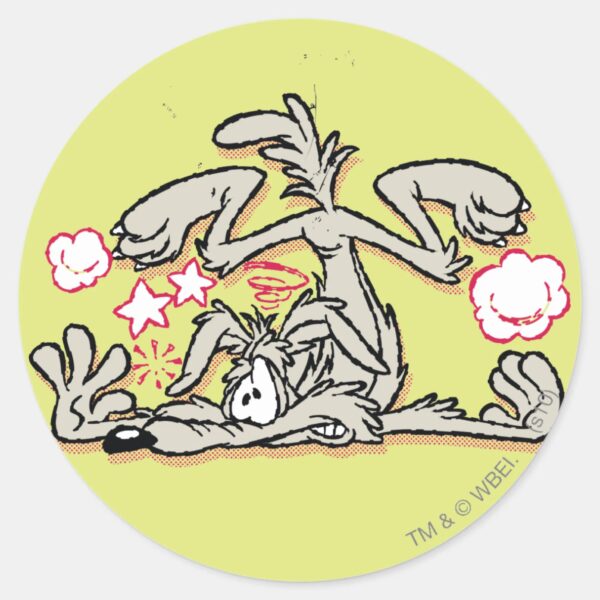 WILE_E._COYOTE™_Hard_Landing_Classic_Round_Sticker_1 WILE E. COYOTE™ Hard Landing Classic Round Sticker