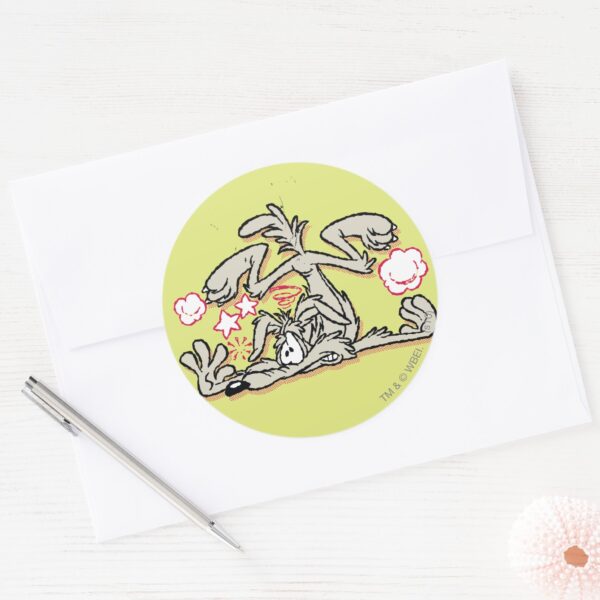 WILE_E._COYOTE™_Hard_Landing_Classic_Round_Sticker_3 WILE E. COYOTE™ Hard Landing Classic Round Sticker