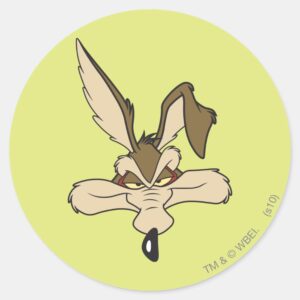 WILE E. COYOTE™ Pleased Head Shot Classic Round Sticker