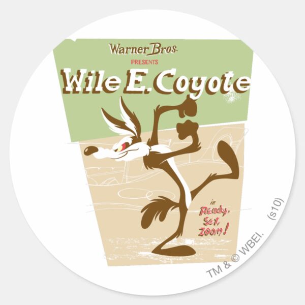 WILE_E._COYOTE™_Ready,_Set,_Zoom!_Classic_Round_Sticker_1 WILE E. COYOTE™ Ready Set Zoom Classic Round Sticker