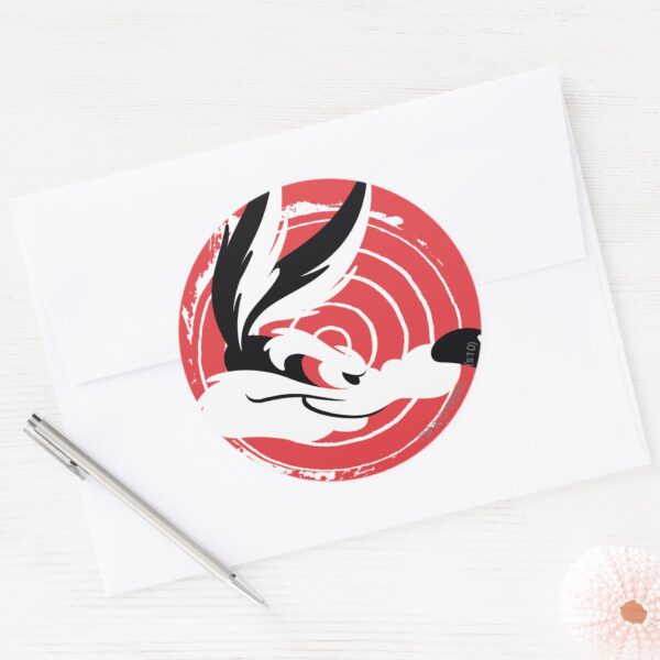 WILE_E._COYOTE™_Warner_Bros._Presents_poster_Classic_Round_Sticker_3 WILE E. COYOTE™ Warner Bros. Presents Poster Classic Round Sticker