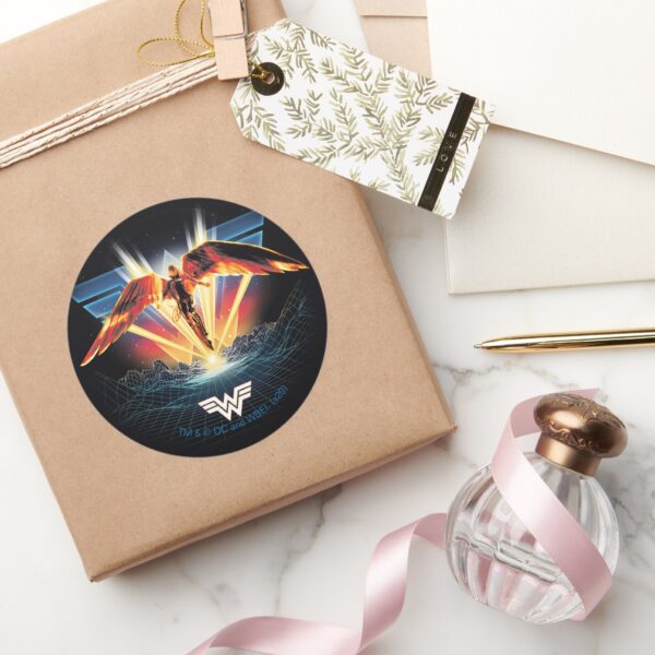 WW84___80's_Retrowave_Wonder_Woman_Graphic_Classic_Round_Sticker_5 WW84 80s Retrowave Wonder Woman Graphic Classic Round Sticker