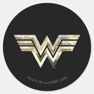 WW84 Golden Wonder Woman Logo Classic Round Sticker