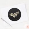WW84___Golden_Wonder_Woman_Logo_Classic_Round_Sticker_3 WW84 Golden Wonder Woman Logo Classic Round Sticker