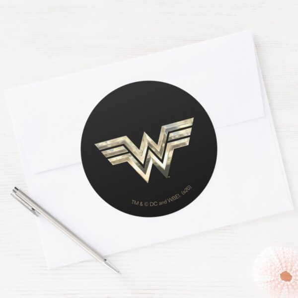 WW84___Golden_Wonder_Woman_Logo_Classic_Round_Sticker_3 WW84 Golden Wonder Woman Logo Classic Round Sticker