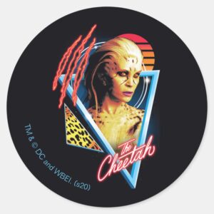 WW84 The Cheetah Retrowave Character Badge Classic Round Sticker