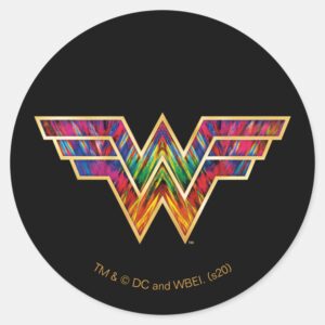 WW84 Wonder Woman Kaleidoscope Logo Classic Round Sticker