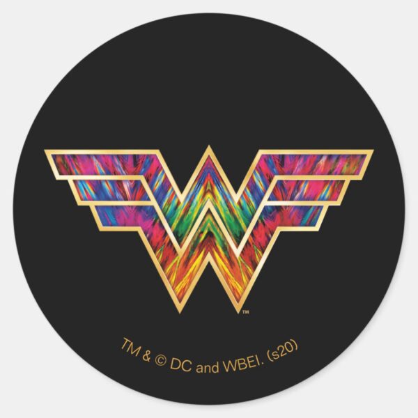 WW84___Wonder_Woman_Kaleidoscope_Logo_Classic_Round_Sticker_1 WW84 Wonder Woman Kaleidoscope Logo Classic Round Sticker