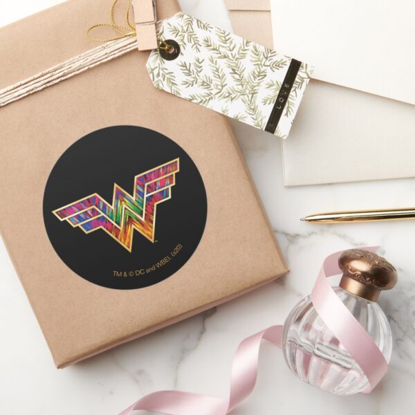 WW84___Wonder_Woman_Kaleidoscope_Logo_Classic_Round_Sticker_5 WW84 Wonder Woman Kaleidoscope Logo Classic Round Sticker