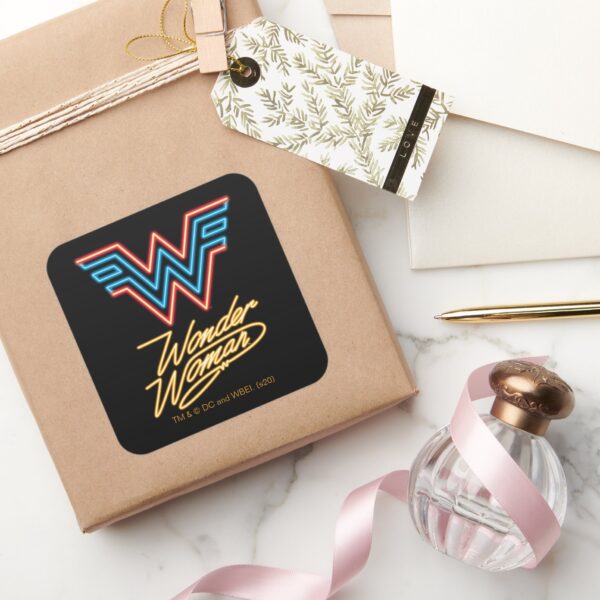 WW84___Wonder_Woman_Neon_Light_Logo_Square_Sticker_5 WW84 Wonder Woman Neon Light Logo Square Sticker