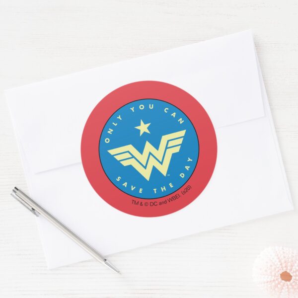 WW84___Wonder_Woman_Only_You_Can_Save_The_Day_Classic_Round_Sticker_3 WW84 Wonder Woman Only You Can Save The Day Classic Round Sticker