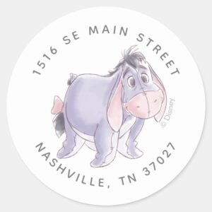 Watercolor Eeyore Baby Shower Classic Round Sticker