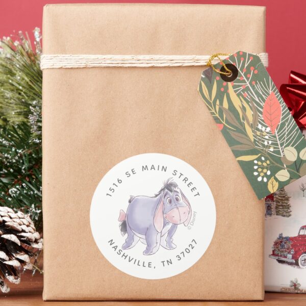 Watercolor_Eeyore___Baby_Shower_Classic_Round_Sticker_7 Watercolor Eeyore Baby Shower Classic Round Sticker