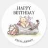 Watercolor_Pooh_&_Pals___Happy_Birthday_Gift_Classic_Round_Sticker_1 Watercolor Pooh Pals Happy Birthday Gift Classic Round Sticker