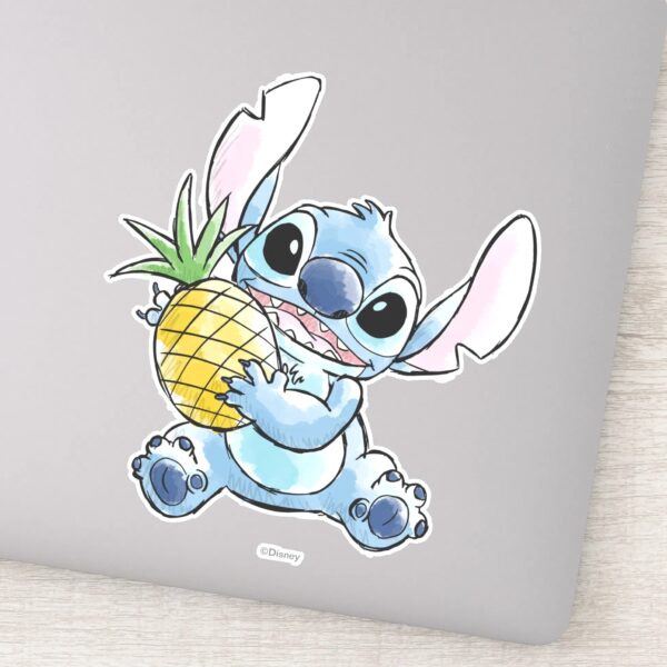 Watercolor Stitch Holding Pineapple Sticker