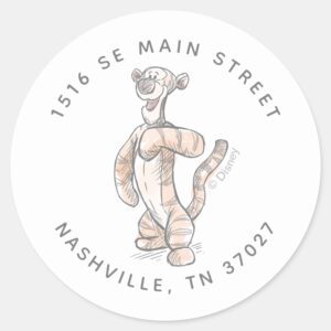 Watercolor Tigger Baby Shower Classic Round Sticker