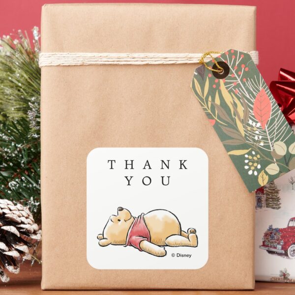 Watercolor_Winnie_the_Pooh_&_Pals_Birthday_Square_Sticker_7 Watercolor Winnie The Pooh Pals Birthday Square Sticker