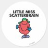 Waving_Little_Miss_Scatterbrain_Classic_Round_Sticker_1 Waving Little Miss Scatterbrain Classic Round Sticker