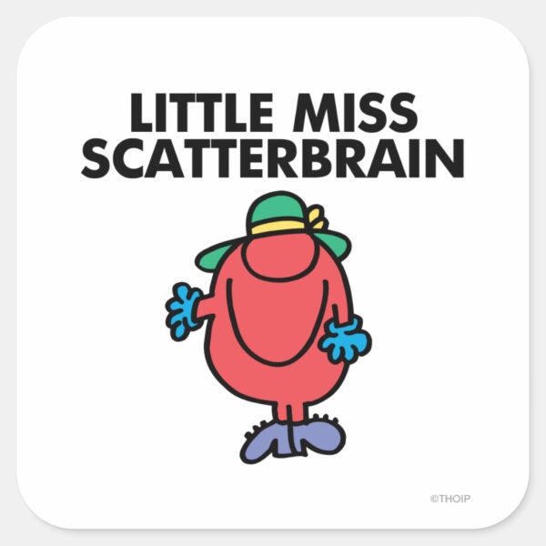 Waving_Little_Miss_Scatterbrain_Square_Sticker_1 Waving Little Miss Scatterbrain Square Sticker