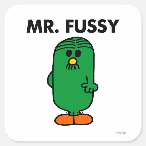Well-Groomed_Mr._Fussy_Square_Sticker_1 Well Groomed Mr. Fussy Square Sticker