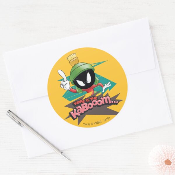_Where_is_the_Kabooom__MARVIN_THE_MARTIAN™_Points_Classic_Round_Sticker_3 Where Is The Kabooom MARVIN THE MARTIAN™ Points Classic Round Sticker
