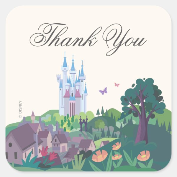 Whimsical_Cinderella_Castle_Baby_Shower_Thank_You_Square_Sticker_2 Whimsical Cinderella Castle Baby Shower Thank You Square Sticker